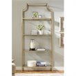 Crosley Aimee 2 Piece Open Display Case Glass Bookcase Set in Antique Gold
