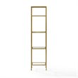 Crosley Aimee 2 Piece Open Display Case Glass Bookcase Set in Antique Gold