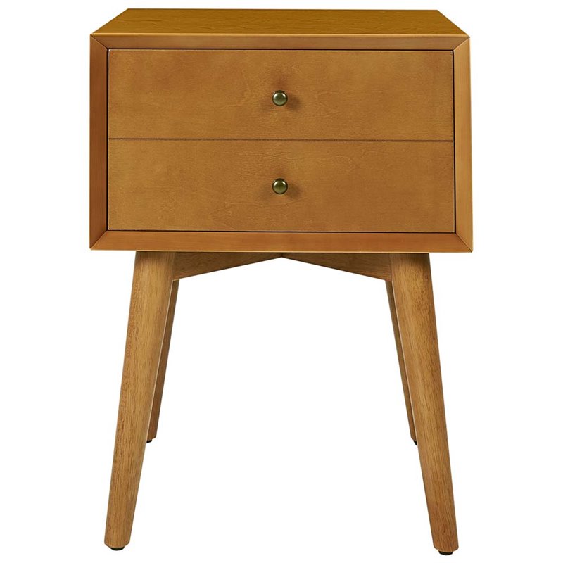 Crosley Landon 2 Piece Mid Century Modern Bedroom Set in Acorn