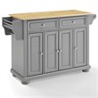 Crosley Furniture Alexandria Natural Wood Top Kitchen Island in Gray/Natural