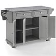 Crosley Furniture Alexandria Stainless Steel/Wood Top Kitchen Island in Gray