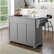 Crosley Furniture Alexandria Stainless Steel/Wood Top Kitchen Island in Gray