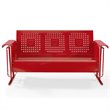 Crosley Furniture Bates Metal Gliding Patio Sofa in Bright Red