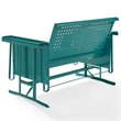 Crosley Furniture Bates Metal Gliding Patio Loveseat in Turquoise