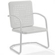 Crosley Furniture Bates Metal Patio Chair in White (Set of 2)