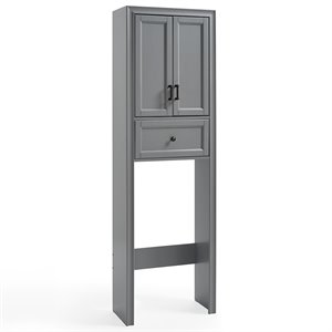 Crosley Furniture Tara Wood Classic Spacesaver in Vintage Gray/Black