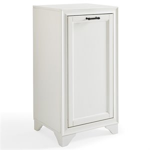 Crosley Furniture Tara Wood Laundry Hamper in Vintage White/Black