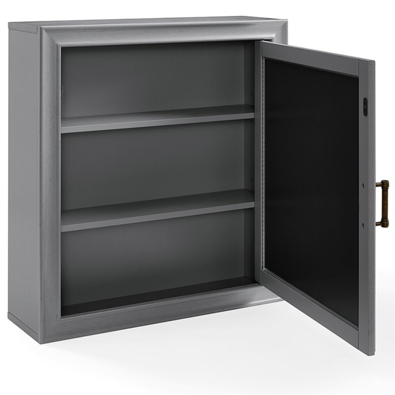 Crosley Tara Mirror Medicine Cabinet in Vintage Gray