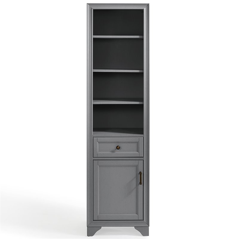 Crosley Furniture Tara Wood Classic Linen Cabinet in Vintage Gray