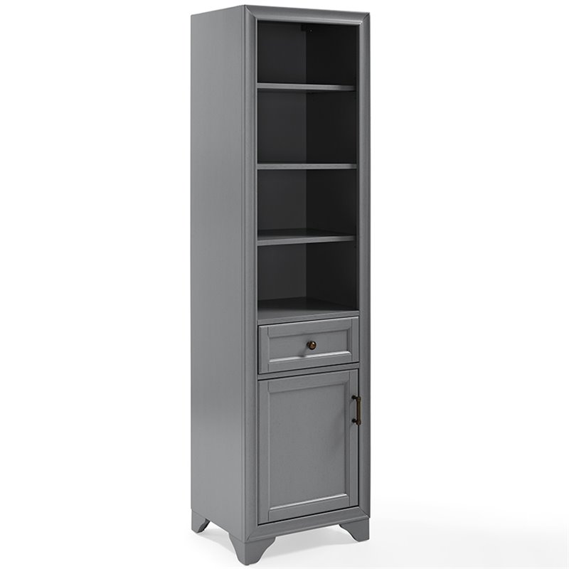 Crosley Furniture Tara Wood Classic Linen Cabinet in Vintage Gray