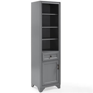Crosley Furniture Tara Wood Classic Linen Cabinet in Vintage Gray