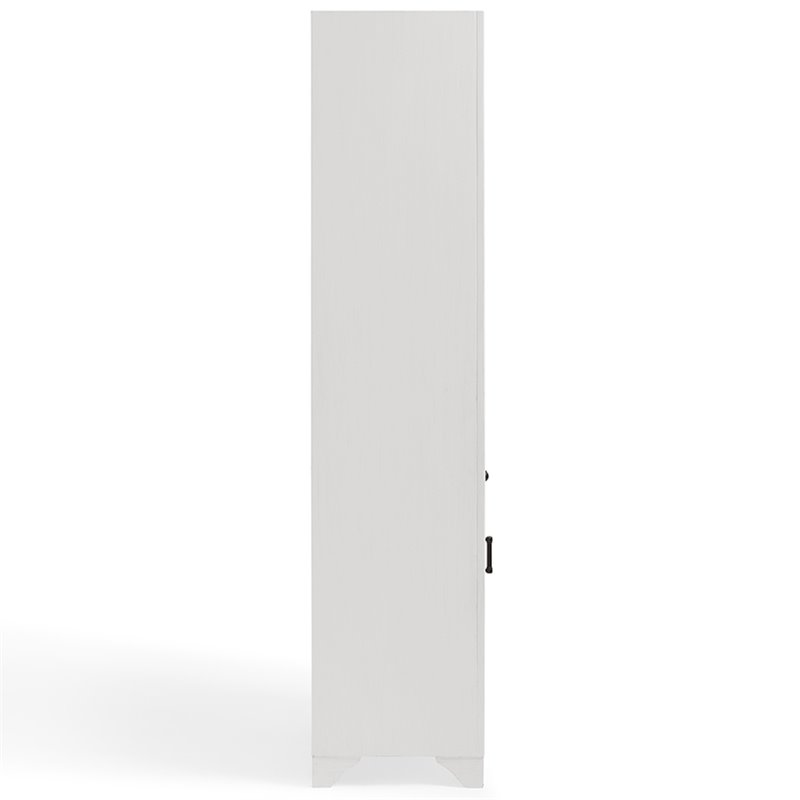 Crosley Furniture Tara Wood Classic Linen Cabinet in Vintage White/Black