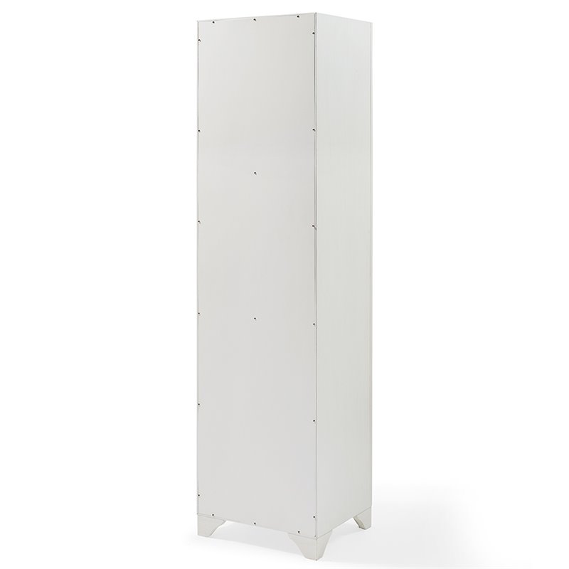 Crosley Furniture Tara Wood Classic Linen Cabinet in Vintage White/Black