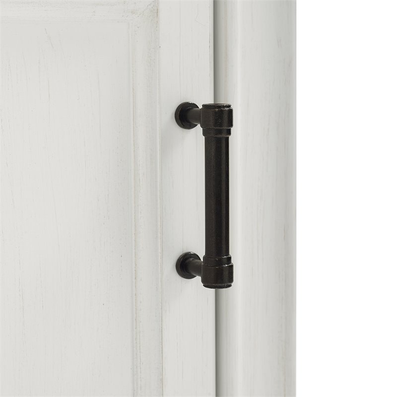 Crosley Furniture Tara Wood Classic Linen Cabinet in Vintage White/Black