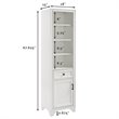 Crosley Furniture Tara Wood Classic Linen Cabinet in Vintage White/Black