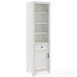 Crosley Furniture Tara Wood Classic Linen Cabinet in Vintage White/Black