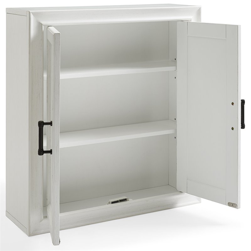 Crosley Furniture Tara Wood Medicine Cabinet in Vintage White/Black