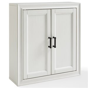 Crosley Furniture Tara Wood Medicine Cabinet in Vintage White/Black