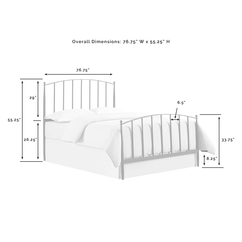 Crosley Furniture Whitney King Metal Spindle Headboard in Black