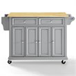 Crosley Furniture Natural Wood Top Kitchen Cart in Gray/Natural