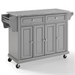 Crosley Furniture Wood Granite Top Kitchen Cart in Gray/Chrome