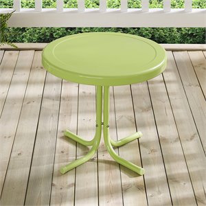 Crosley Furniture Retro Metal Patio End Table in Key Lime Gloss