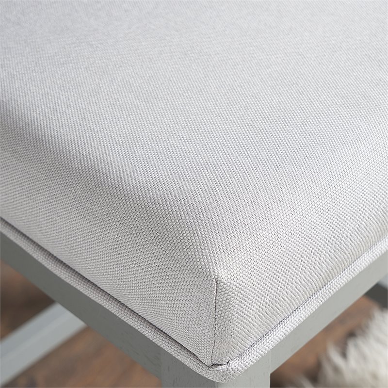 Crosley Furniture Vista Wood Linen Vanity Stool in Dove Gray/Cream