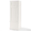 Crosley Furniture Seaside 4 Hook Wood Corner Hall Tree in Distressed White