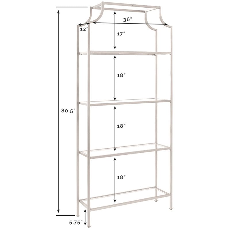 Crosley Furniture Aimee Glass Metal Etagere Bookcase in Oil Rubbed Bronze