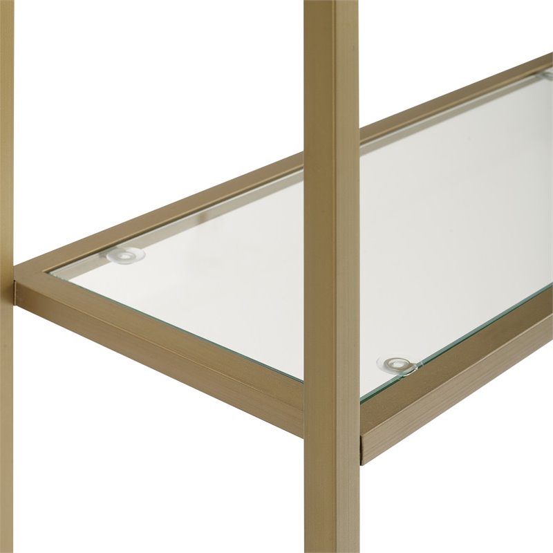Crosley Furniture Aimee 3 Shelf Metal/Glass Spacesaver in Soft Gold