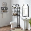 Crosley Furniture Aimee 2 Shelf Glass Metal Wall Shelf in Oil Rubbed Bronze