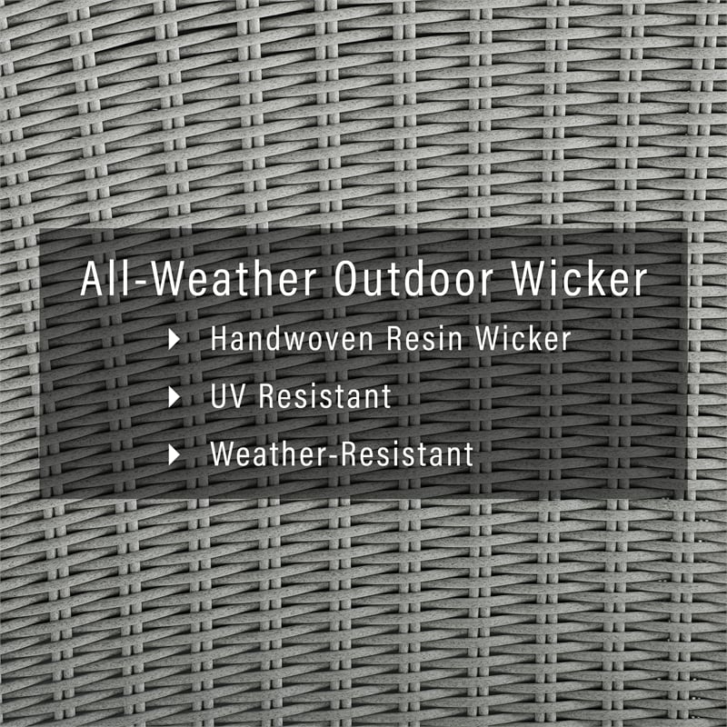 Crosley Bradenton Wicker Patio Corner Chair in Gray