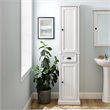 Crosley Furniture Seaside 2 Drawer Wood Linen Cabinet in Distressed White