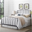 Crosley Furniture Whitney Queen Metal Spindle Headboard/Footboard Set in Black