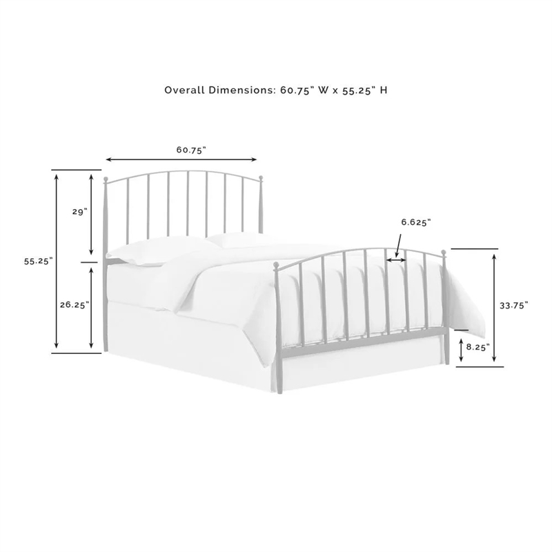 Crosley Furniture Whitney Queen Metal Spindle Headboard/Footboard Set in Black