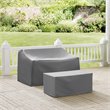 Crosley Furniture 2 Piece Patio Vinyl Loveseat Cover Set in Gray
