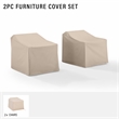 Crosley Furniture Outdoor Vinyl Chair Cover in Tan (Set of 2)