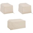 Crosley Furniture 3 Piece Patio Vinyl Loveseat Cover Set in Tan