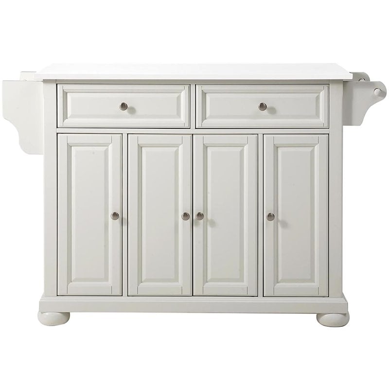 Crosley Furniture Alexandria Wood Granite Top Kitchen Island in White