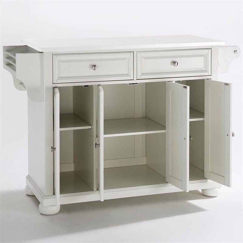Crosley Furniture Alexandria Wood Granite Top Kitchen Island in White