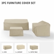 Crosley Furniture 3 Piece Outdoor Vinyl Sofa Cover Set in Tan
