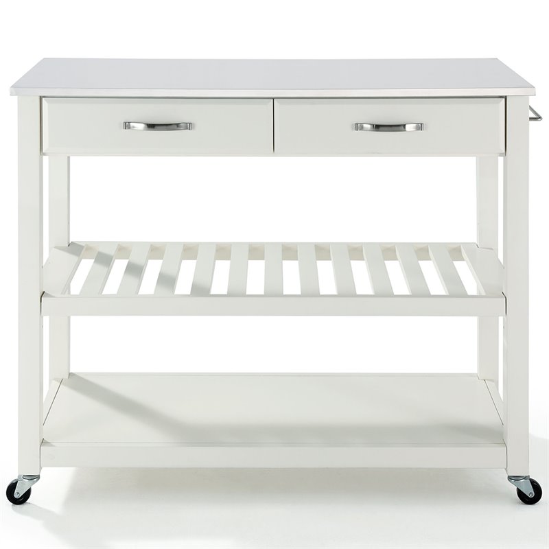 Crosley Furniture Engineered Wood/Granite Top Kitchen Cart in White