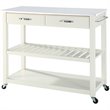 Crosley Furniture Engineered Wood/Granite Top Kitchen Cart in White