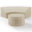 Crosley Furniture Catalina 2 Piece Patio Vinyl Sectional Sofa Cover Set in Tan