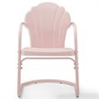 Crosley Furniture Tulip Metal Patio Chair in Pastel Pink (Set of 2)