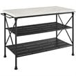 Crosley Furniture Madeleine Metal/Faux Marble Top Kitchen Island in Matte Black