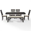 Crosley Furniture Hayden Wood 6 Piece Butterfly Leaf Trestle Dining Set in Slate