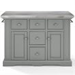 Crosley Furniture Julia MDF Wood/Birch Veneer Top Kitchen Island in Gray