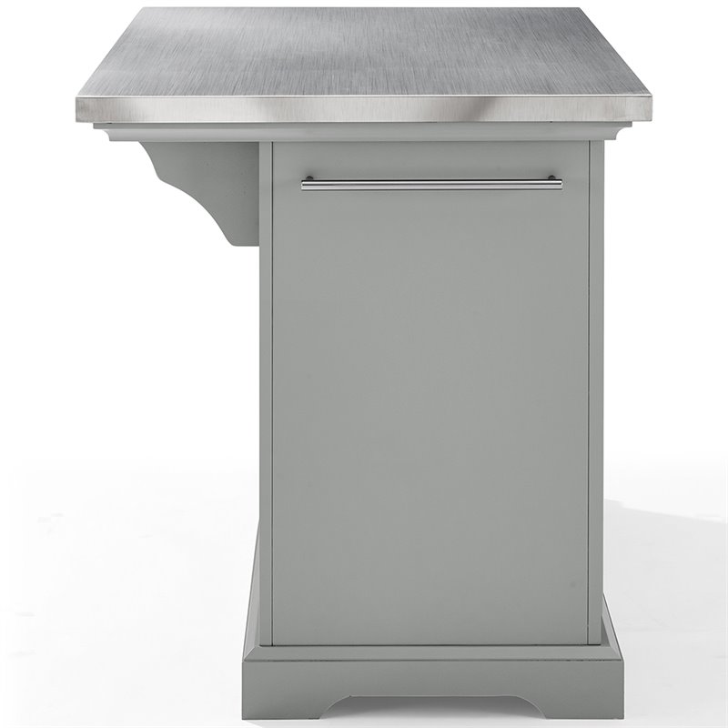 Crosley Furniture Julia MDF Wood/Birch Veneer Top Kitchen Island in Gray