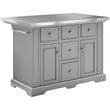 Crosley Furniture Julia MDF Wood/Birch Veneer Top Kitchen Island in Gray